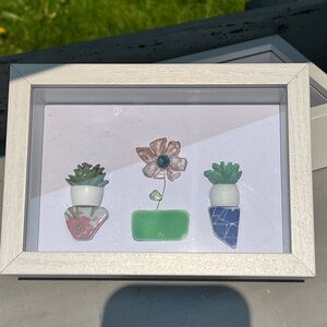 Framed Succulent and Flower Art